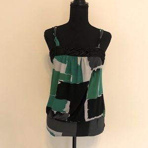 XOXO Green/Black/White Summer Top